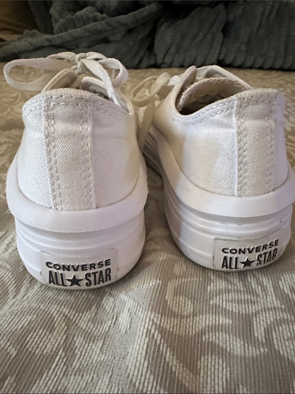Converse White Canvas Platform Low Tops - Picture 4 of 8